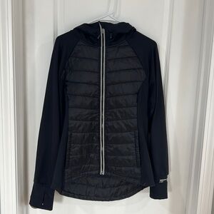 Black running coat